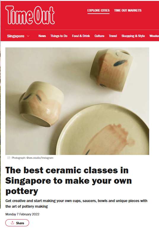 Time Out Singapore ceramic classes article featuring Urth & Phire
