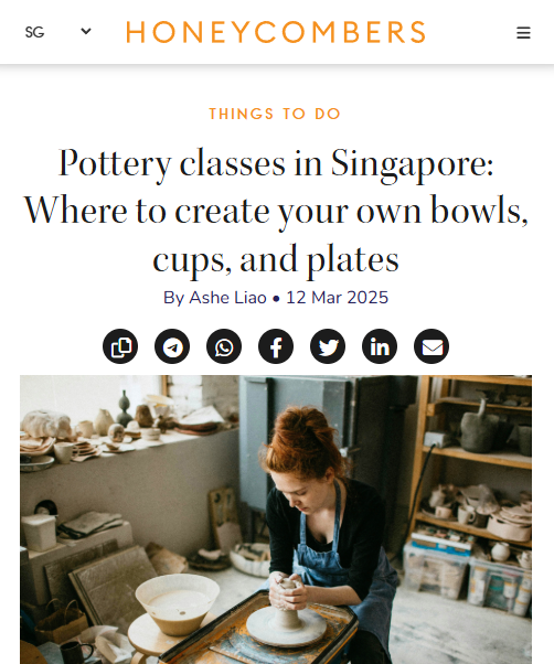 Honeycombers Singapore pottery classes article featuring Urth & Phire